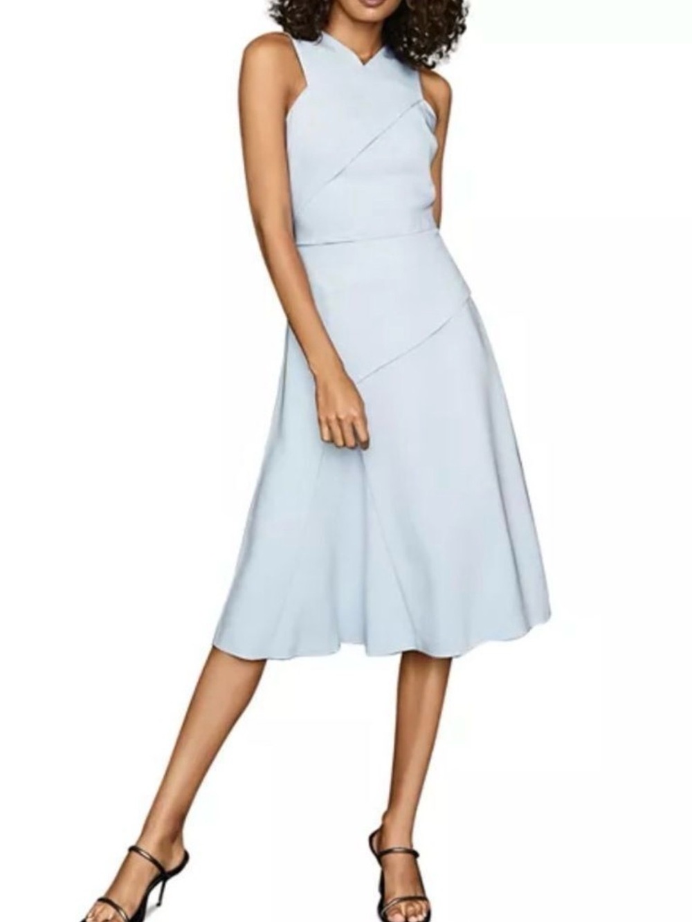 Reiss Light Blue Midi Cocktail Dress